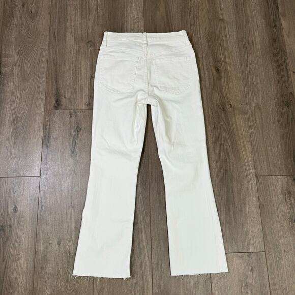 J Crew 9" Demi Boot Crop White Wash Denim Jeans US Women's 27 New - Picture 4 of 10